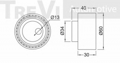 TREVI AUTOMOTIVE td1340 -  Натяжной ролик, ремень ГРМ